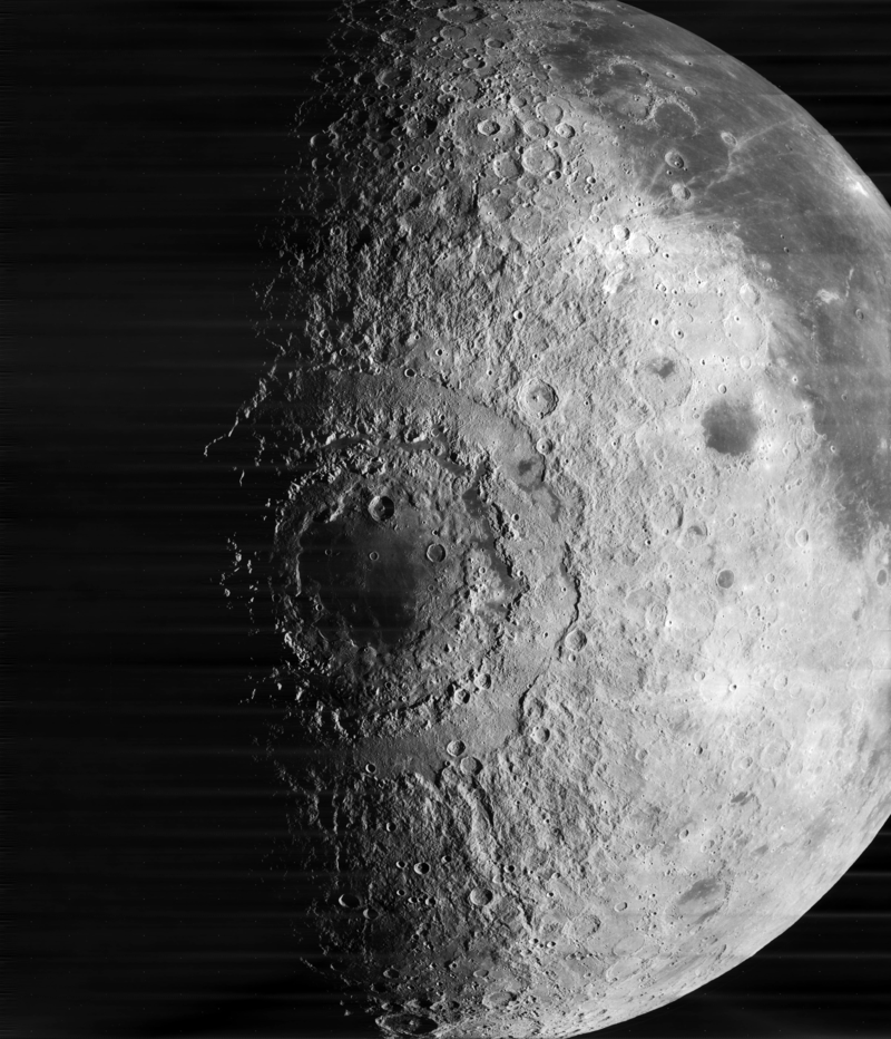 Cráter mar oriental en la luna. Conoce la fase lunar hoy y todo lo que se puede ver hoy de la Luna