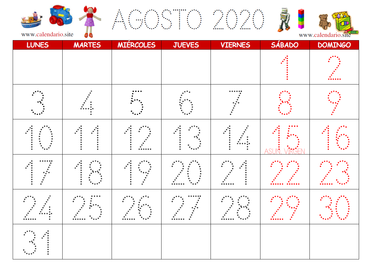 Lo dudo Para un día de viaje descanso Calendarios infantiles - Calendario