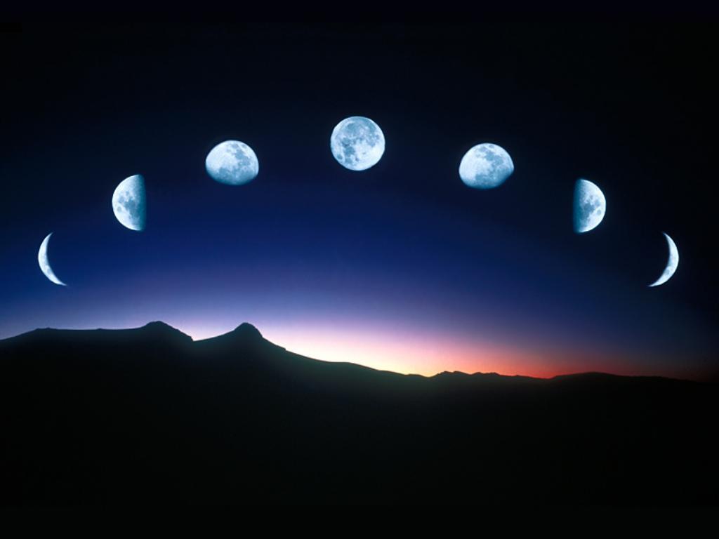 Calendario lunar. Imagenes de las fases lunares